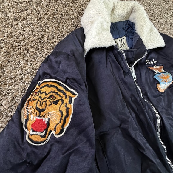 Vintage B-15 U.S. Air Force Bomber Jacket Massachusetts Patch Small - Picture 5 of 12